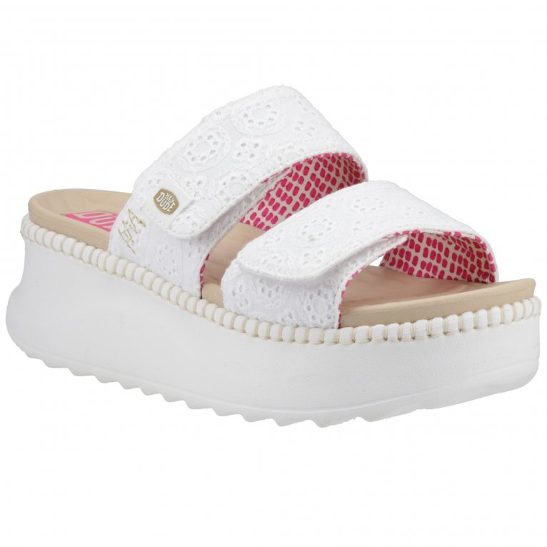 charles clinkard Hey Dude Delray Slide Eyelet Somens Platform Sandals