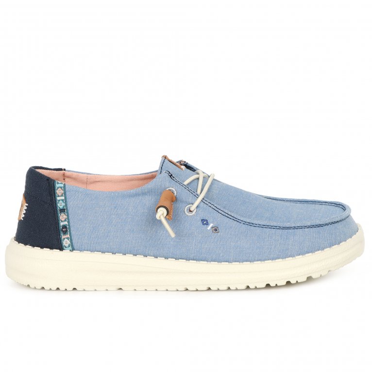 Charles Clinkard Hey Dude Wendy Chambray Boho Womens Canvas Shoes