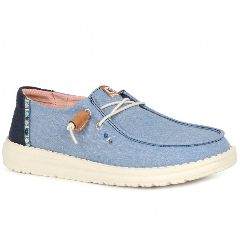 charles clinkard Hey Dude Wendy Chambray Boho Womens Canvas Shoes