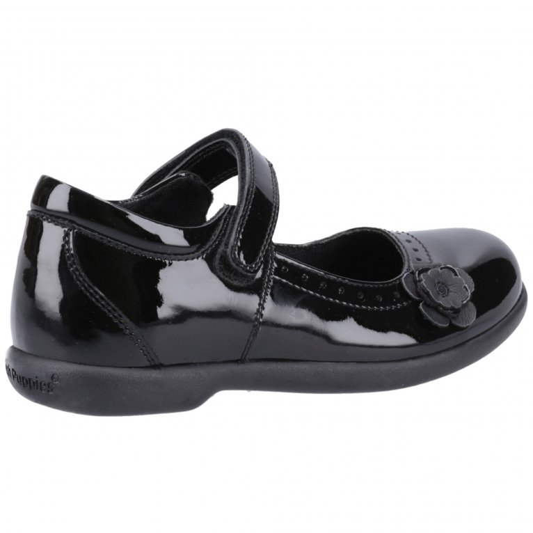 Charles Clinkard Hush Puppies Bethany Patent Junior Girls School Shoes