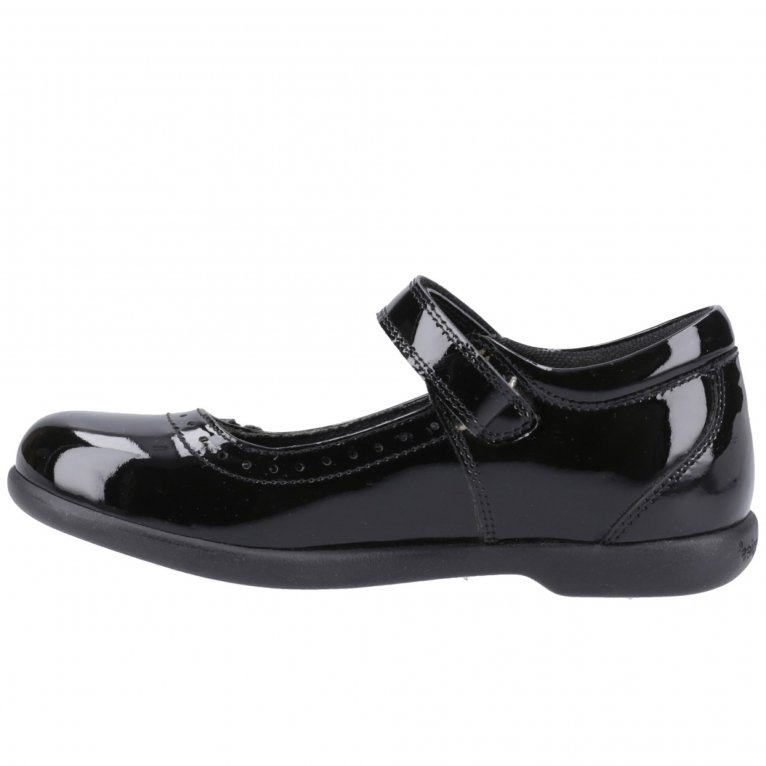 Charles Clinkard Hush Puppies Bethany Patent Junior Girls School Shoes
