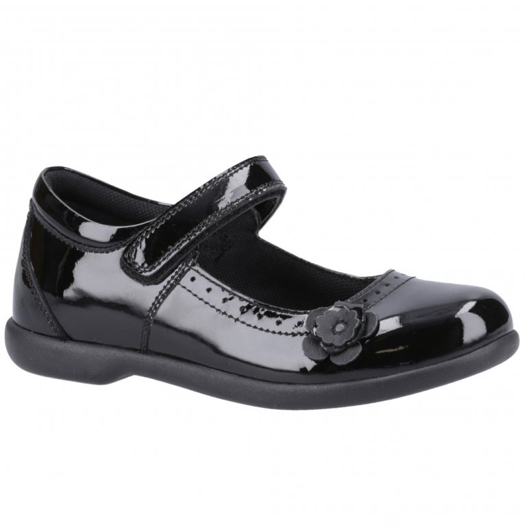 charles clinkard Hush Puppies Bethany Patent Junior Girls School Shoes
