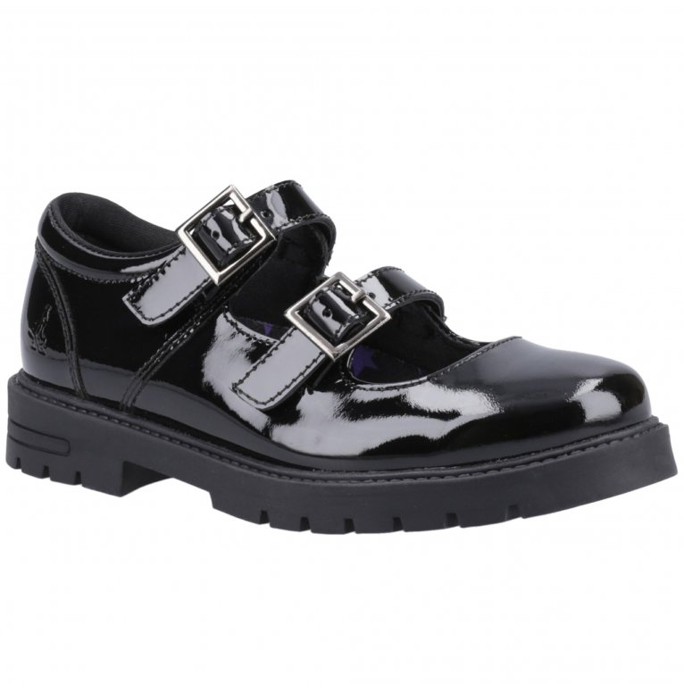 charles clinkard Hush Puppies Ella Patent Junior Girls School Shoes