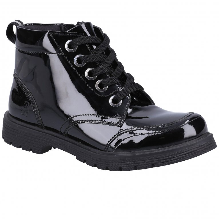 charles clinkard Hush Puppies Jolie Patent Senior Girls Chelsea Boots