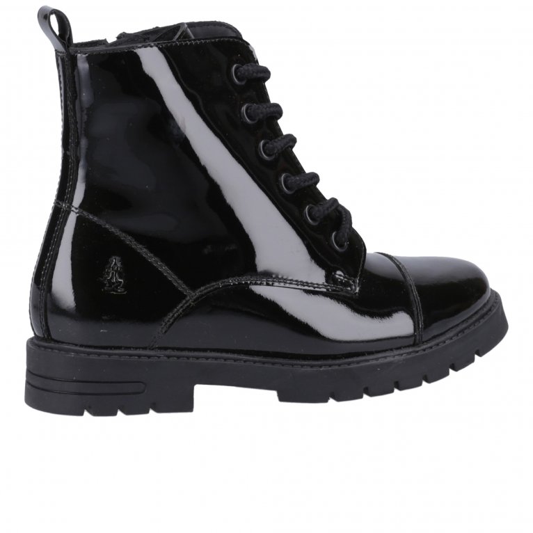 Charles Clinkard Hush Puppies Lauren Patent Junior Girls School Boots