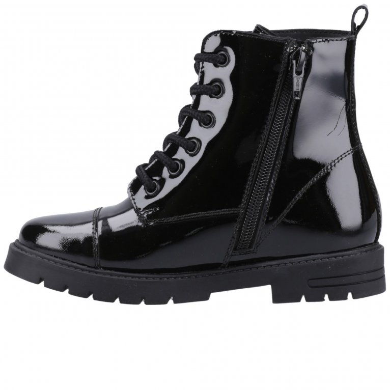 Charles Clinkard Hush Puppies Lauren Patent Junior Girls School Boots