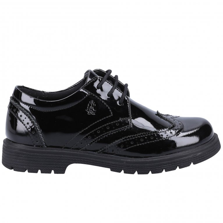 Charles Clinkard Hush Puppies Sally Patent Junior Girls School Shoes