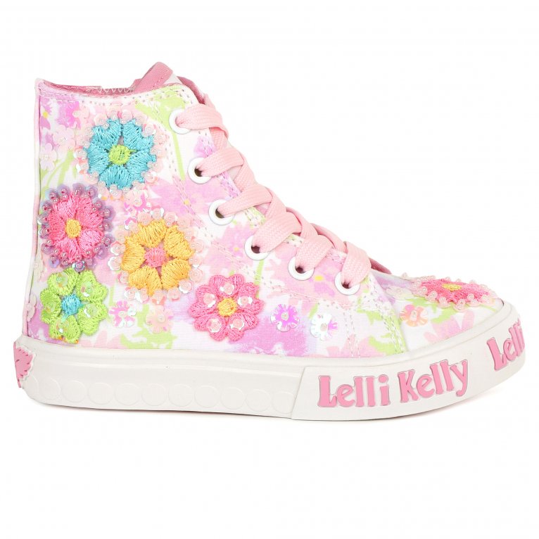Charles Clinkard Lelli Kelly Eloise Mid Girls Canvas Hi Top Boots