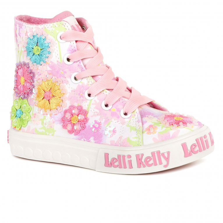 charles clinkard Lelli Kelly Eloise Mid Girls Canvas Hi Top Boots