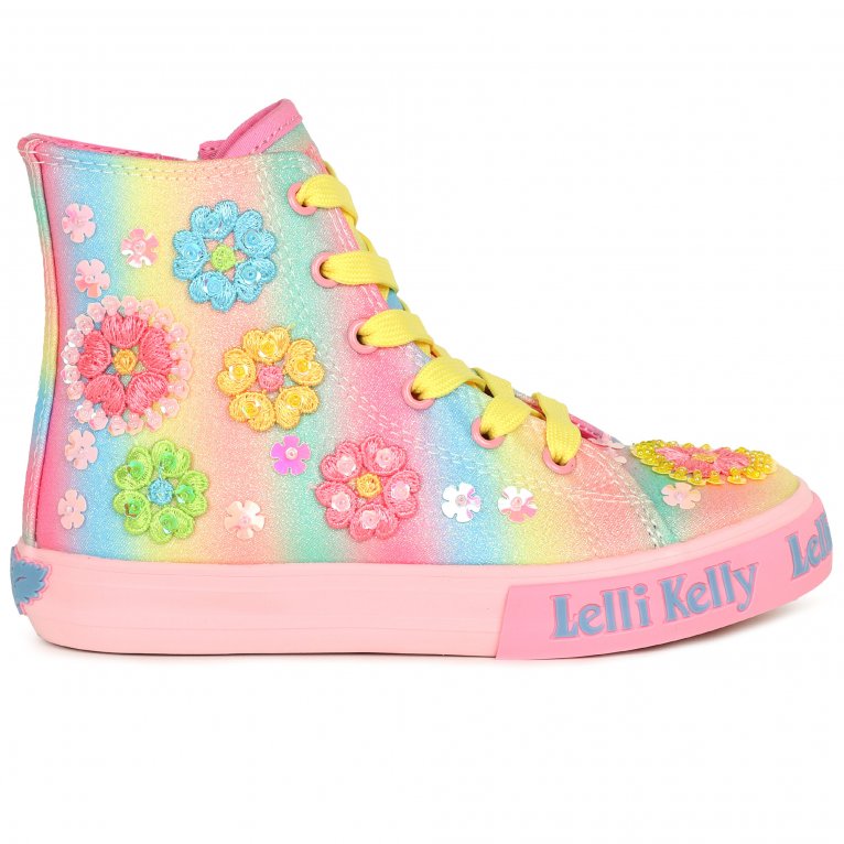 Charles Clinkard Lelli Kelly Francesca Girls Hi-Top Canvas Boots
