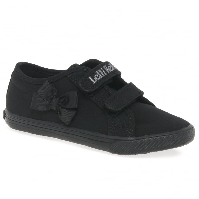 charles clinkard Lelli Kelly Lily Girls Infant Canvas Rip Tape Plimsoll Shoes