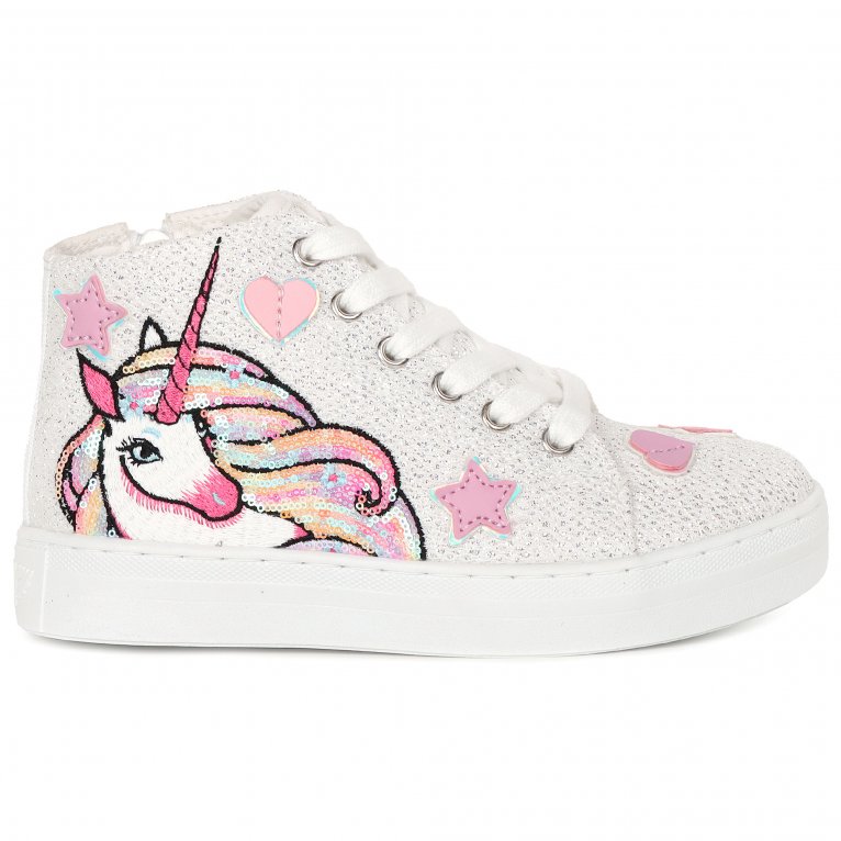 Charles Clinkard Lelli Kelly Vttoria Unicorn Mid Girls Hi-Top Canvas Boots