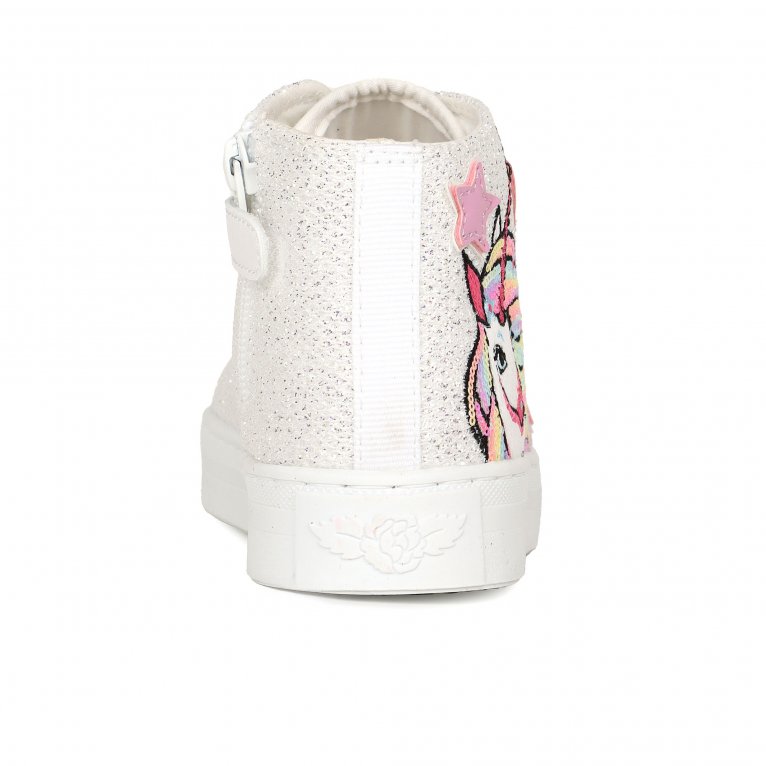 Charles Clinkard Lelli Kelly Vttoria Unicorn Mid Girls Hi-Top Canvas Boots