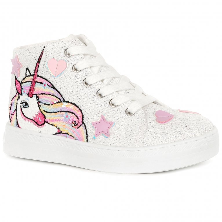 charles clinkard Lelli Kelly Vttoria Unicorn Mid Girls Hi-Top Canvas Boots