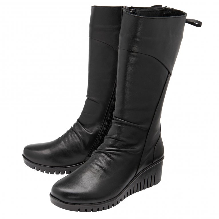 Charles Clinkard Lotus Dara Womens Wedge Calf Boots