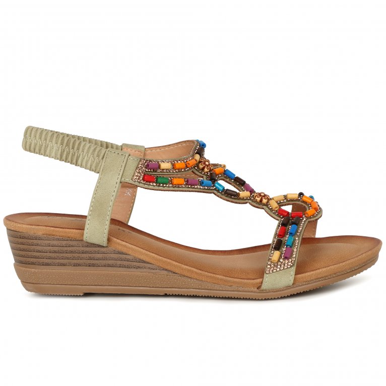 Charles Clinkard Lunar (GRS) Epsom Womens Wedge Heel Sandals