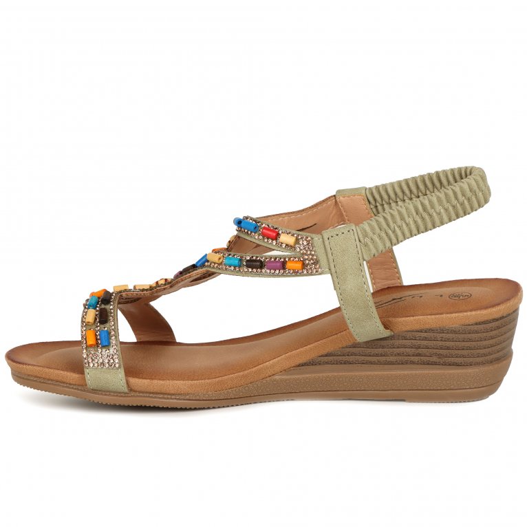 Charles Clinkard Lunar (GRS) Epsom Womens Wedge Heel Sandals