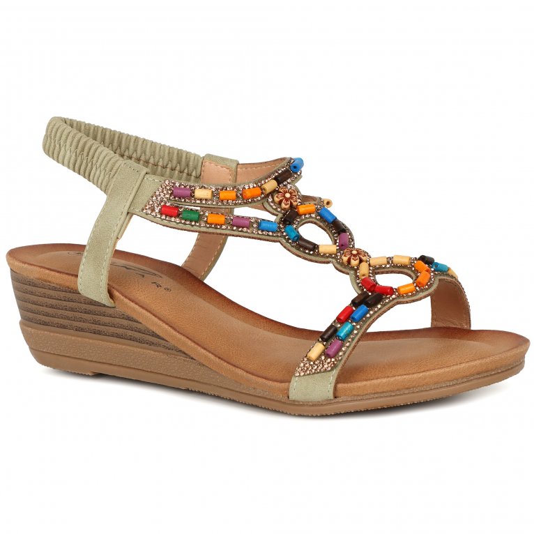charles clinkard Lunar (GRS) Epsom Womens Wedge Heel Sandals