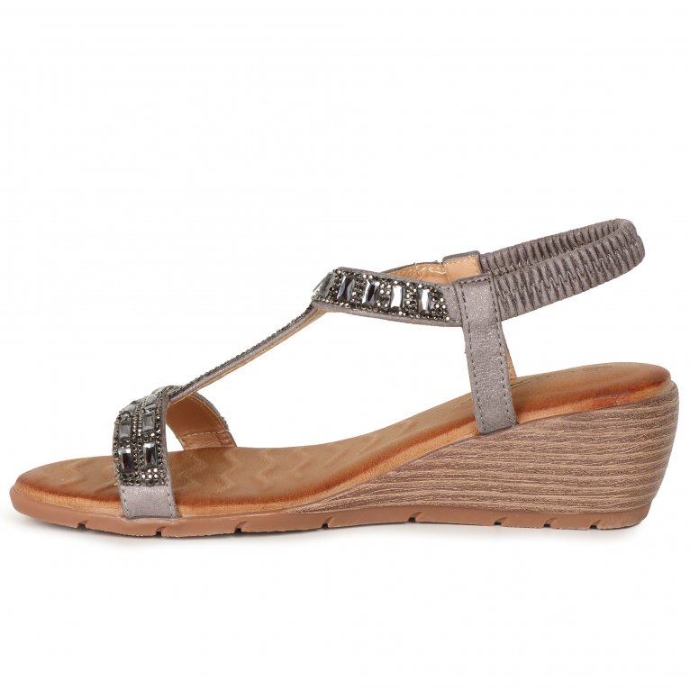 Charles Clinkard Lunar (GRS) Macie Womens Wedge Heel Sandals