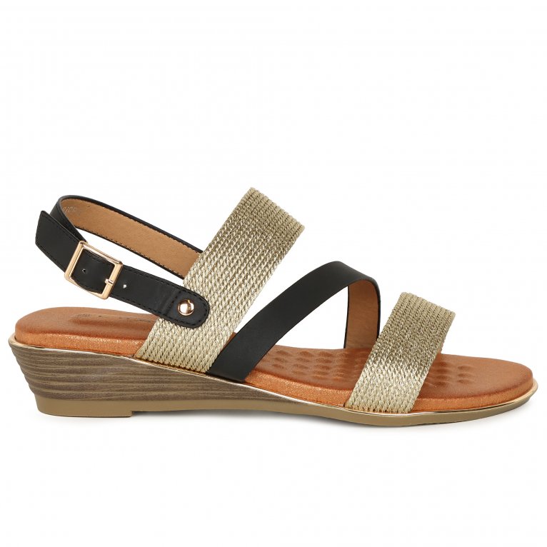 Charles Clinkard Lunar (GRS) Pippa Womens Low Wedge Sandals