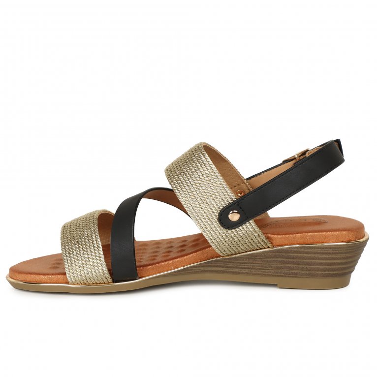 Charles Clinkard Lunar (GRS) Pippa Womens Low Wedge Sandals