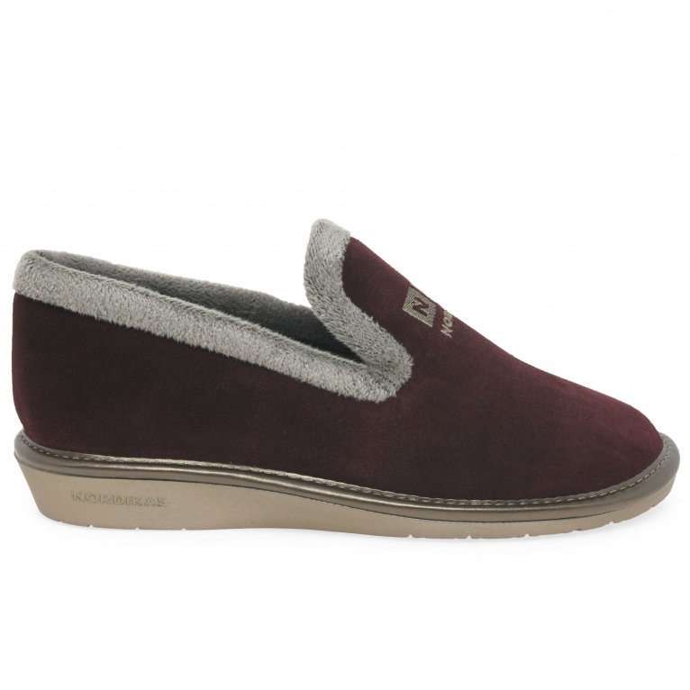 Charles Clinkard Nordikas Nicola III Womens Faux Fur Lined Full Suede Slippers