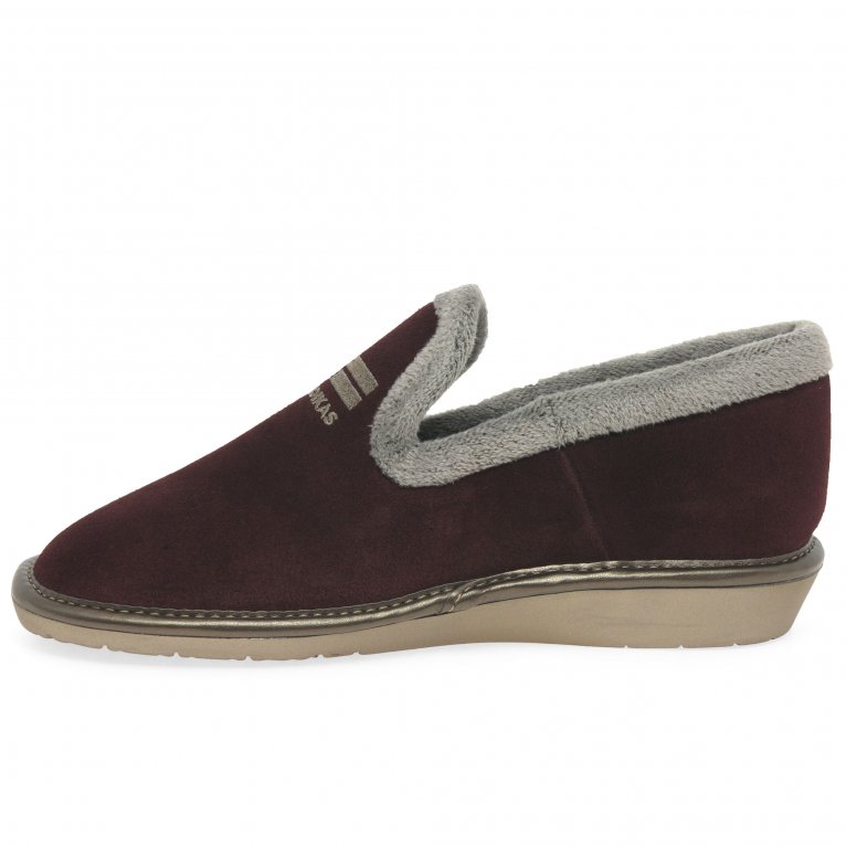 Charles Clinkard Nordikas Nicola III Womens Faux Fur Lined Full Suede Slippers