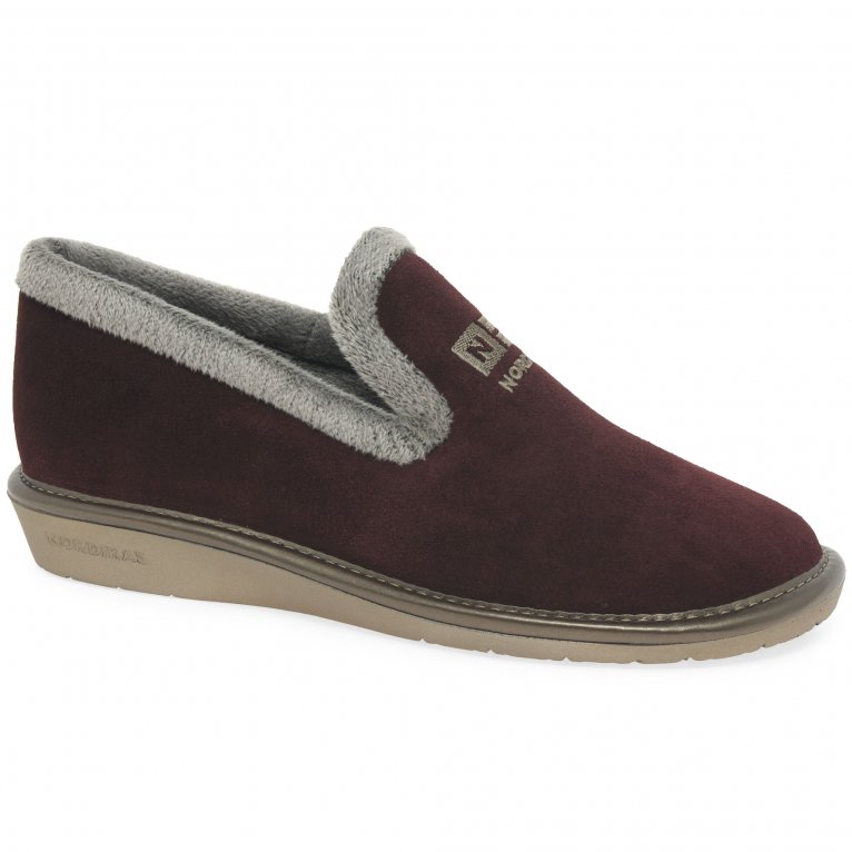 charles clinkard Nordikas Nicola III Womens Faux Fur Lined Full Suede Slippers