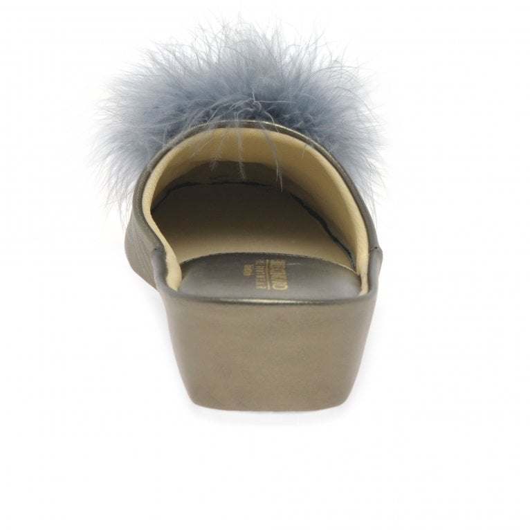 Charles Clinkard Relax Slippers Pom-Pom II Leather Slipper