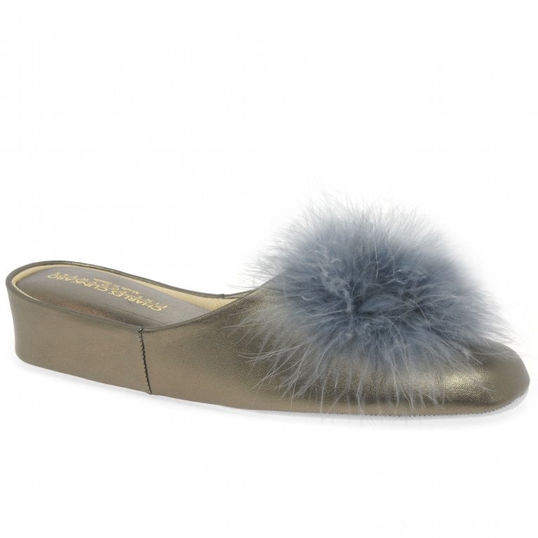 charles clinkard Relax Slippers Pom-Pom II Leather Slipper