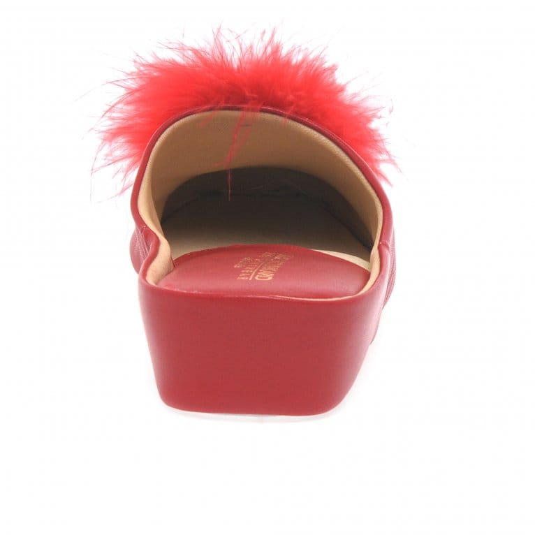 Charles Clinkard Relax Slippers Pom Pom II Womens Leather Slippers