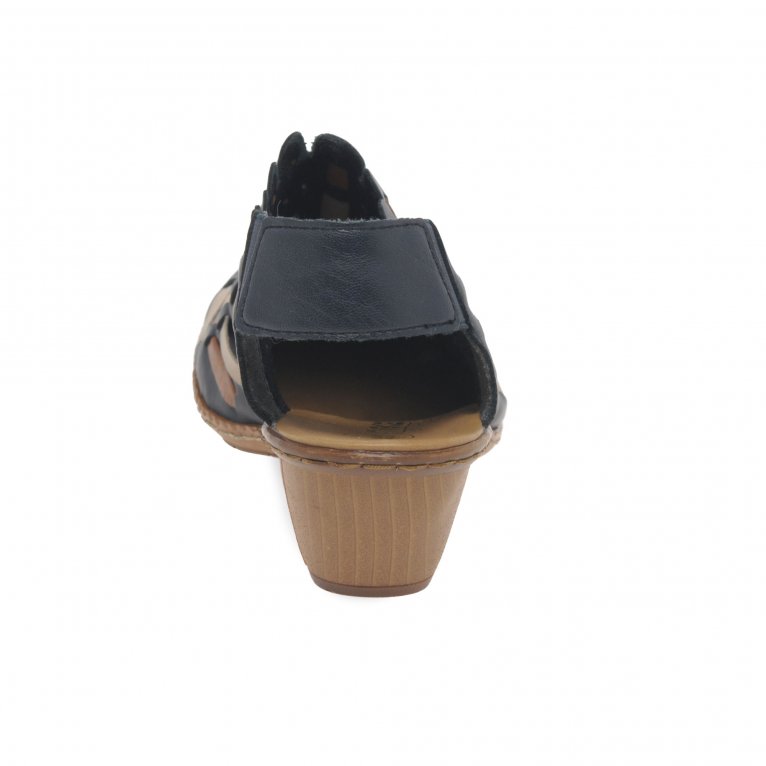 Charles Clinkard Rieker Sina Leather Woven Heeled Shoes