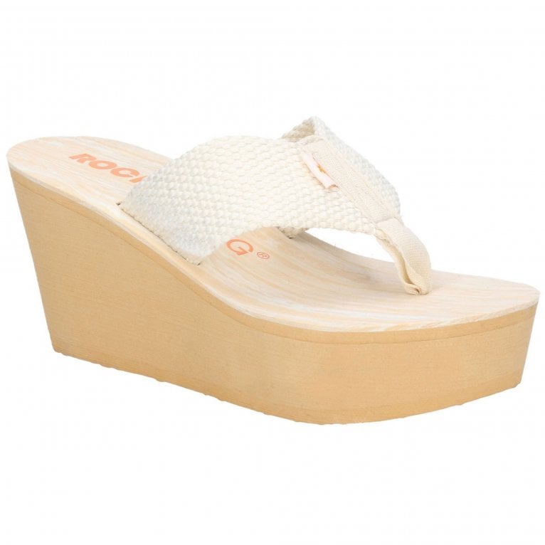 charles clinkard Rocket Dog Diver Webbing Womens Toe Post Wedge Sandals