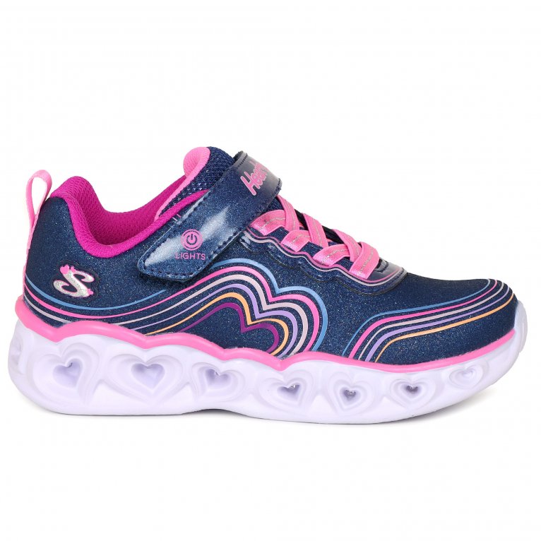 Charles Clinkard Skechers Heart Lights Retro Girls Trainers