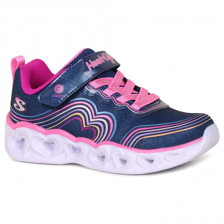 charles clinkard Skechers Heart Lights Retro Girls Trainers