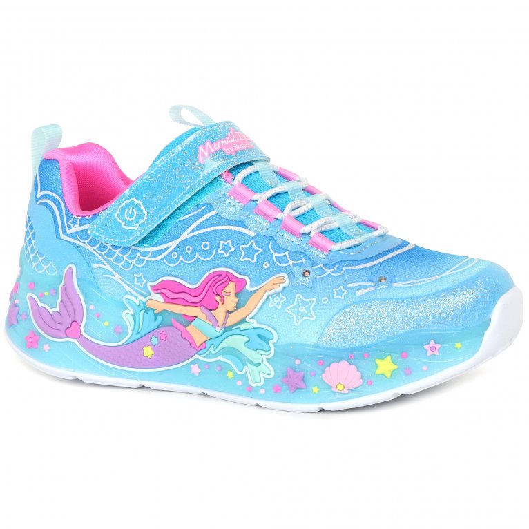 charles clinkard Skechers Mermaid Dream Lights Girls Sports Trainers