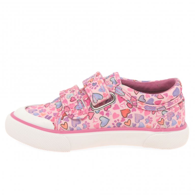 Charles Clinkard Start-Rite Loveheart Girls Infant Canvas Shoes