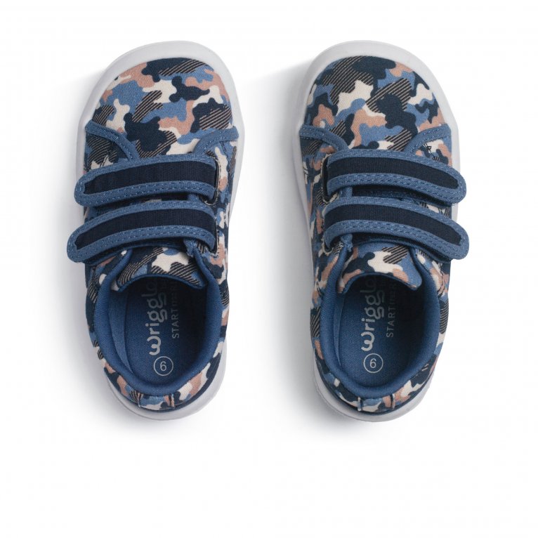 Charles Clinkard Start-Rite Wriggles Double Bat Kids Infant Canvas Shoes