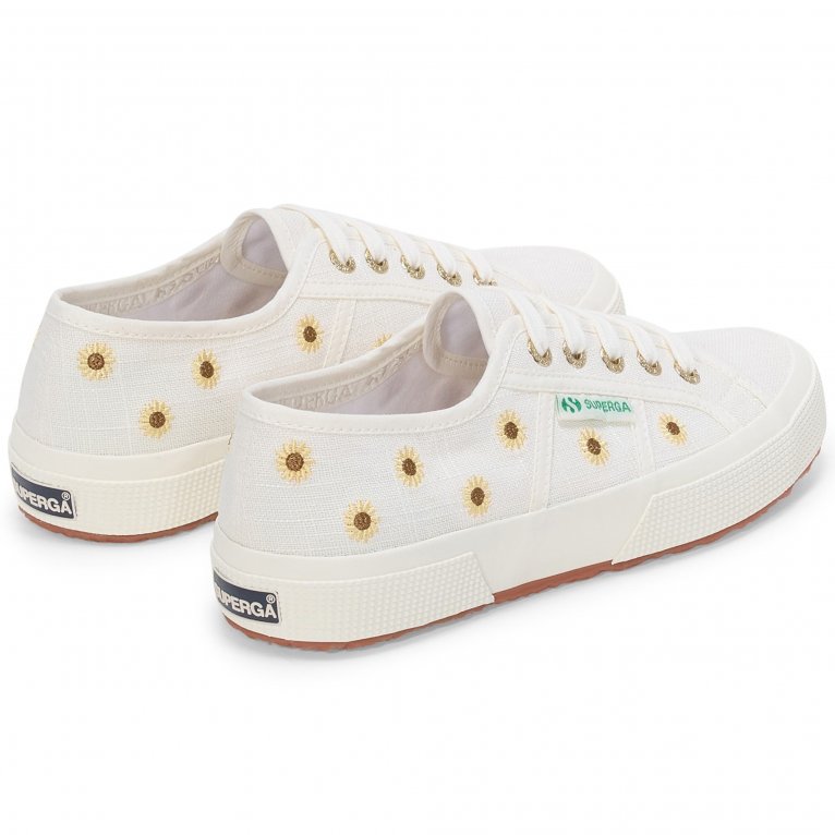 Charles Clinkard Superga Embroidery Linen Sunflower Womens Trainers