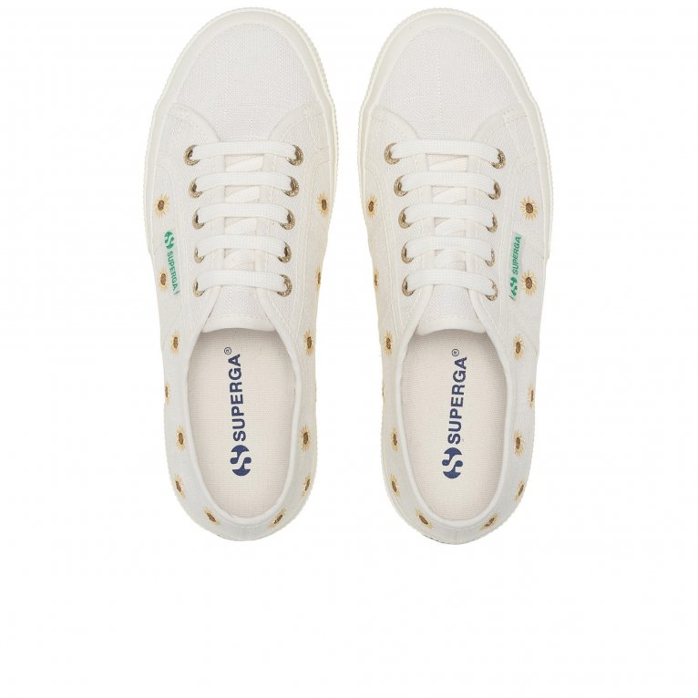 Charles Clinkard Superga Embroidery Linen Sunflower Womens Trainers