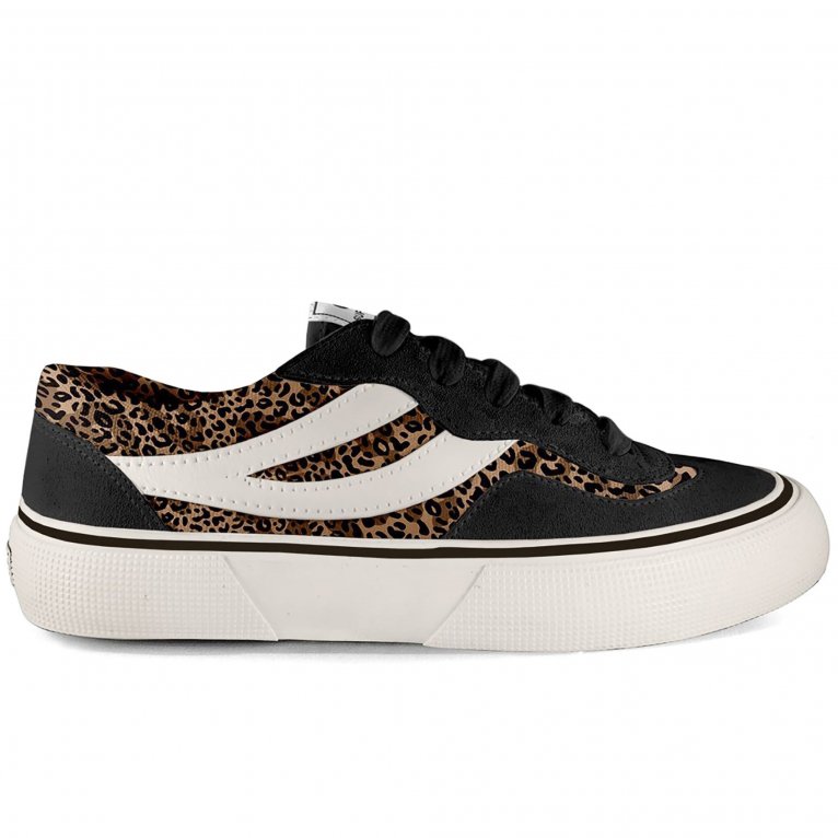 charles clinkard Superga Revolley Leopard Womens Trainers
