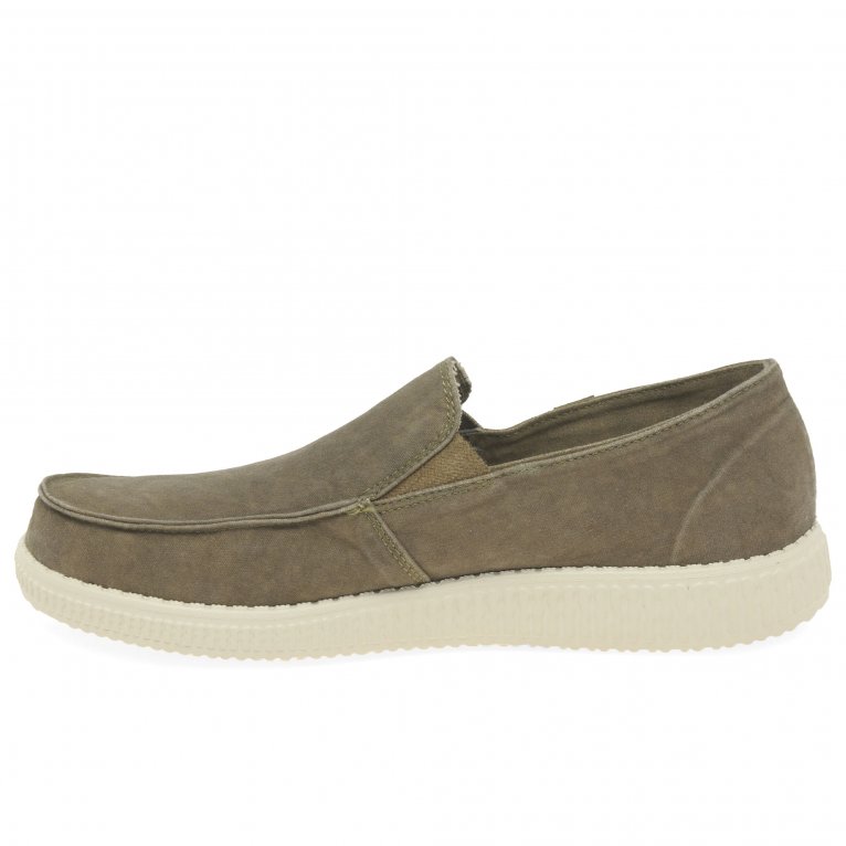Charles Clinkard Walk In Pitas Slip On Washed Mens Canvas Shoes