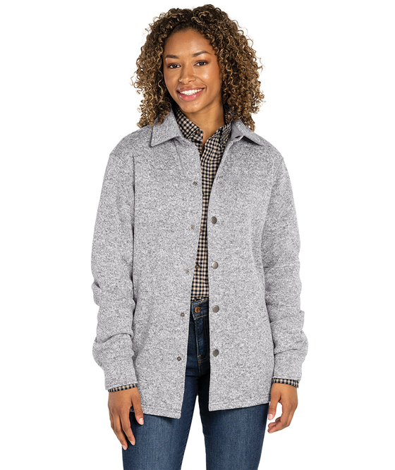 Charles River Apparel Heathered Fleece Snap Shacket
