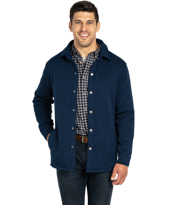 Charles River Apparel Heathered Fleece Snap Shacket