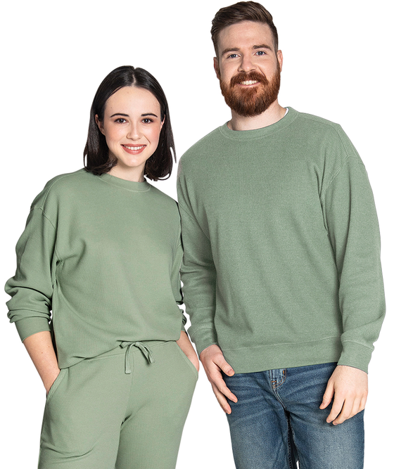 Charles River Apparel Lightweight Waffle Crew Neck Sweatshirt