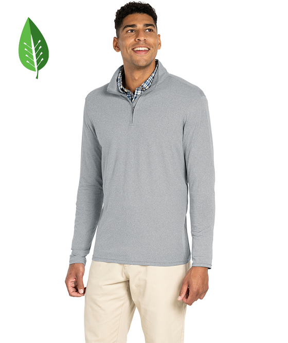 charles river apparel Men's Heathered Eco-Logic Stretch Quarter Zip