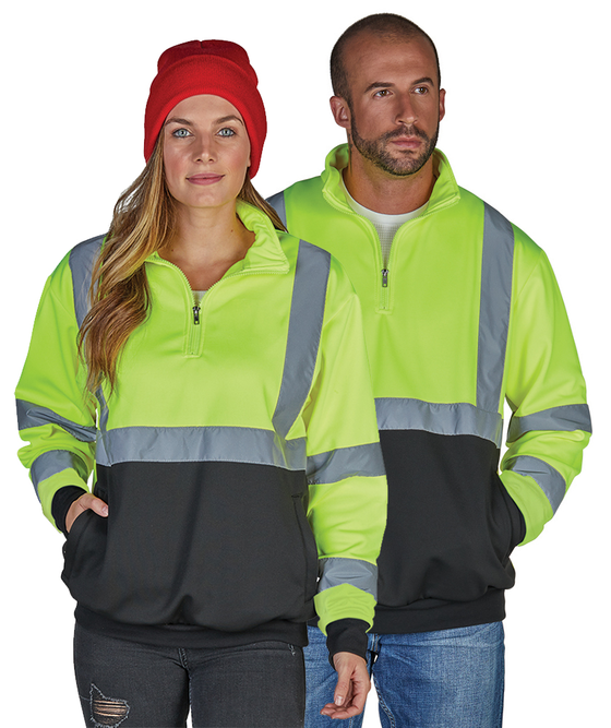 charles river apparel Quarter Zip Hi-Vis Sweatshirt