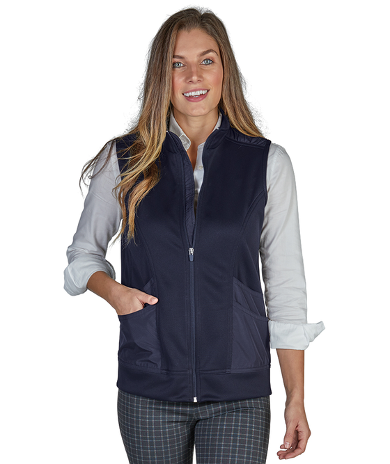 charles river apparel Women's Ashby Mixed Media Vest