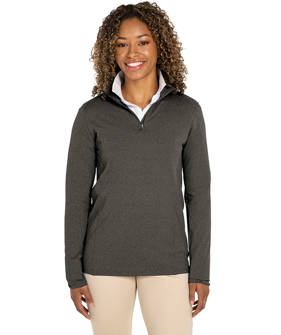 Charles River Apparel Women's Heathered Eco-Logic Stretch Quarter Zip