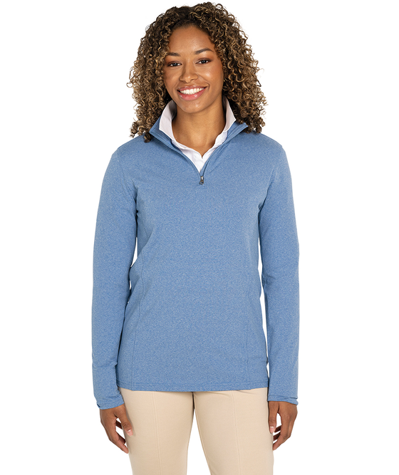 Charles River Apparel Women's Heathered Eco-Logic Stretch Quarter Zip